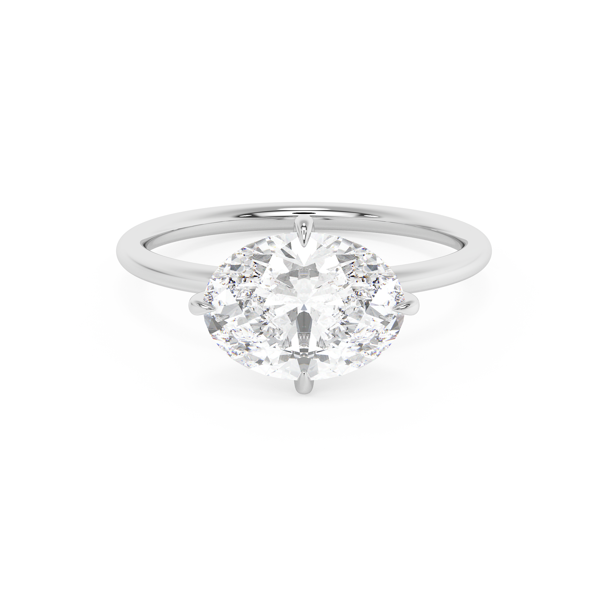 Emerald Solitaire Lab Grown Diamond Engagement Ring