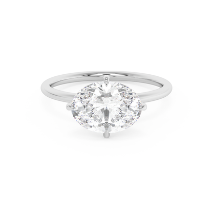 Emerald Solitaire Lab Grown Diamond Engagement Ring