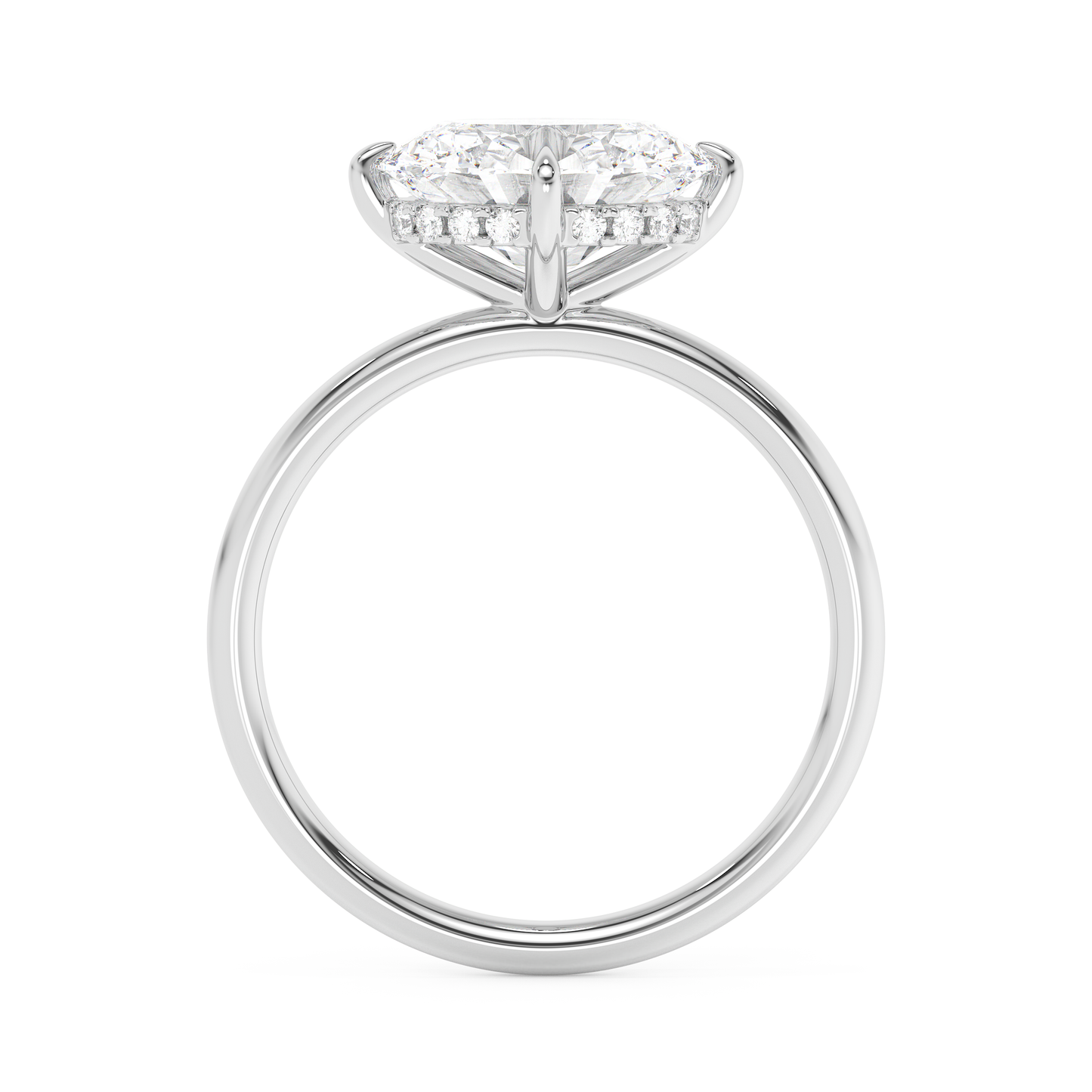 Emerald Solitaire Lab Grown Diamond Engagement Ring