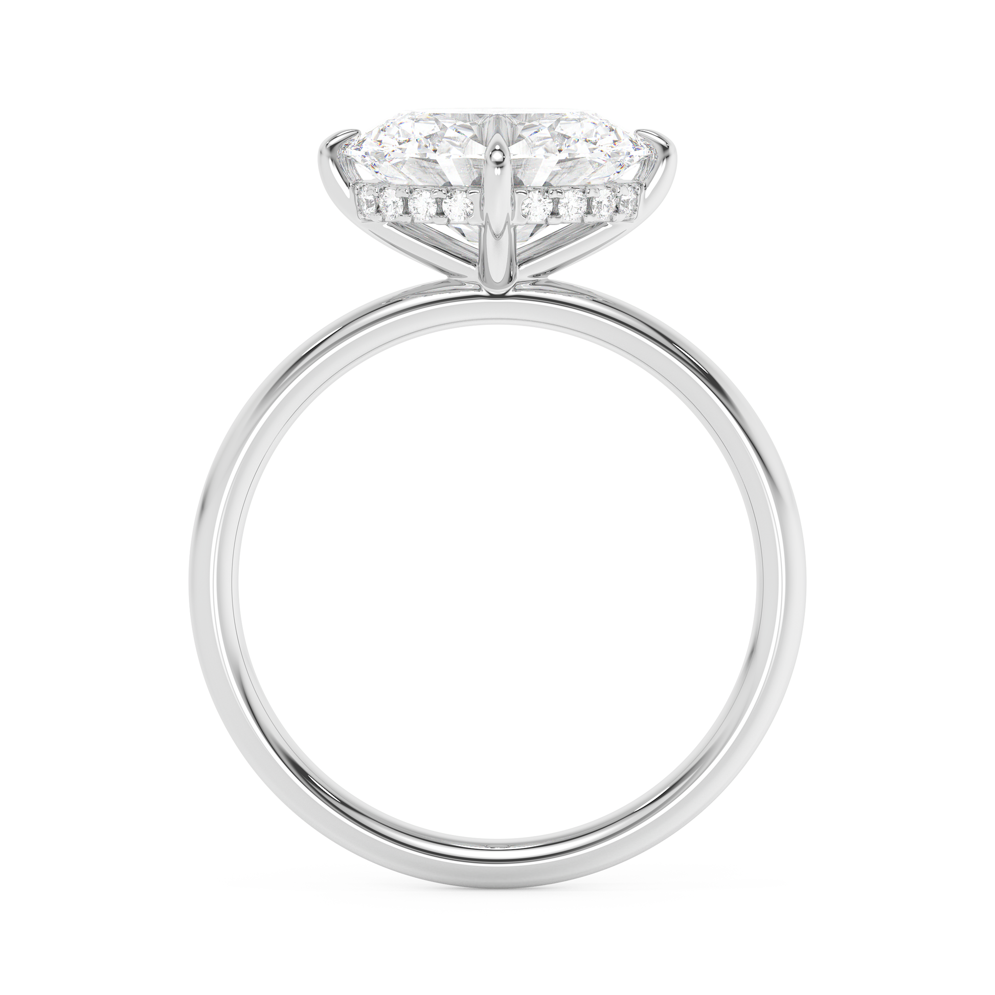 Emerald Solitaire Lab Grown Diamond Engagement Ring