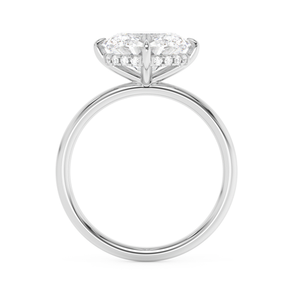 Emerald Solitaire Lab Grown Diamond Engagement Ring