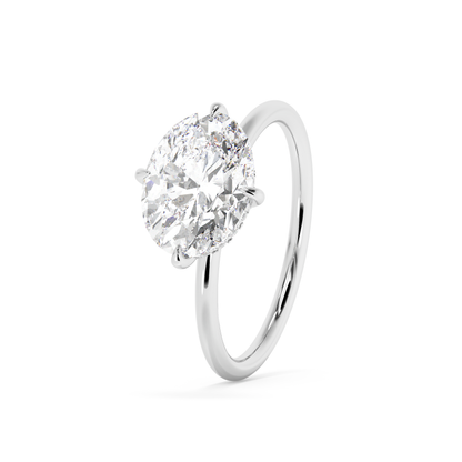 Emerald Solitaire Lab Grown Diamond Engagement Ring