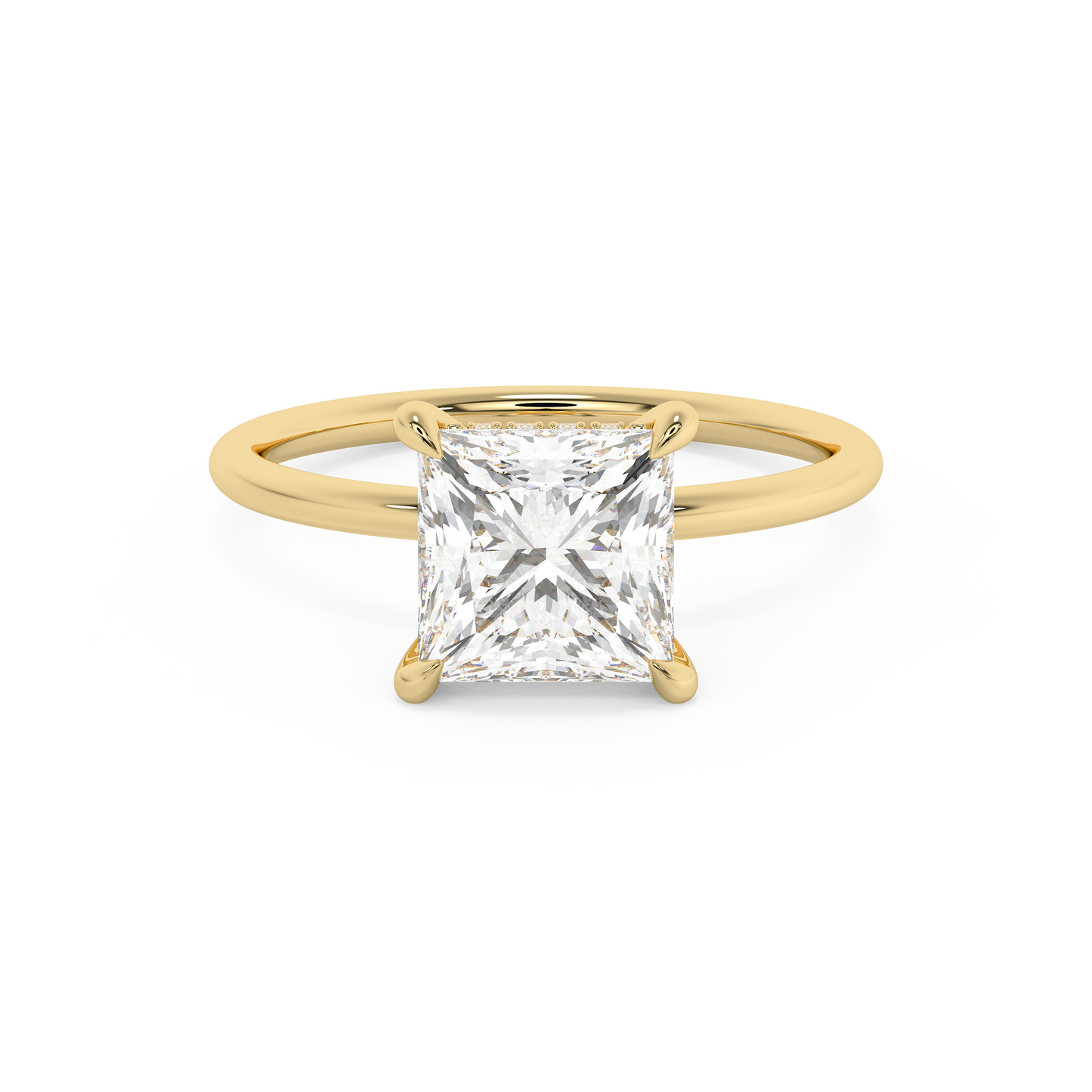Emerald Solitaire Lab Grown Diamond Engagement Ring