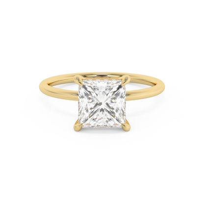 Emerald Solitaire Lab Grown Diamond Engagement Ring