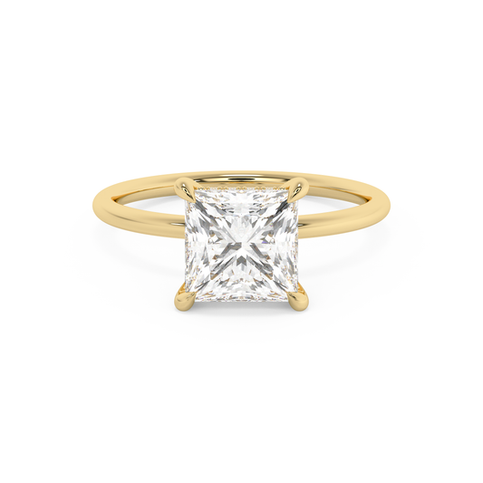 Emerald Solitaire Lab Grown Diamond Engagement Ring