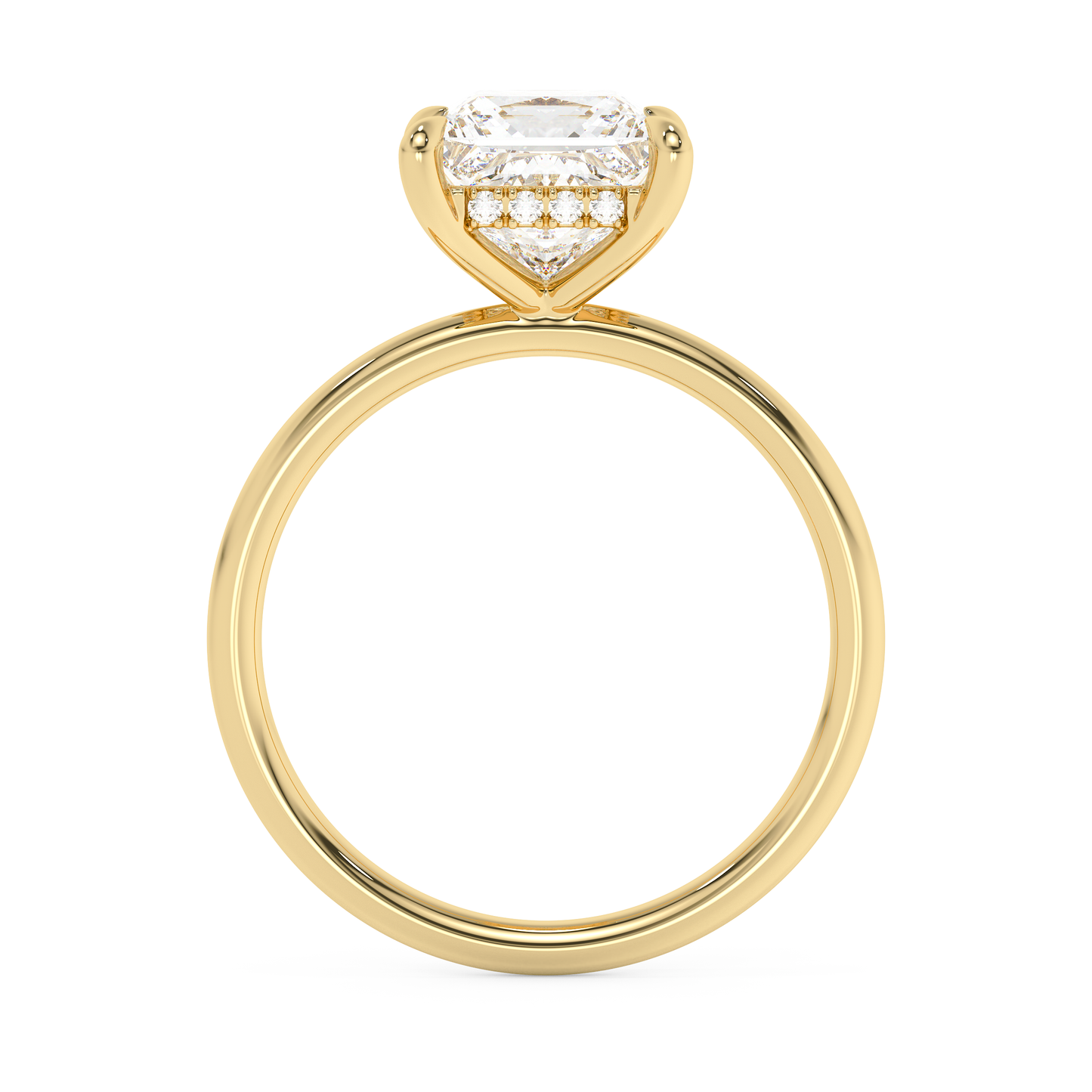 Emerald Solitaire Lab Grown Diamond Engagement Ring