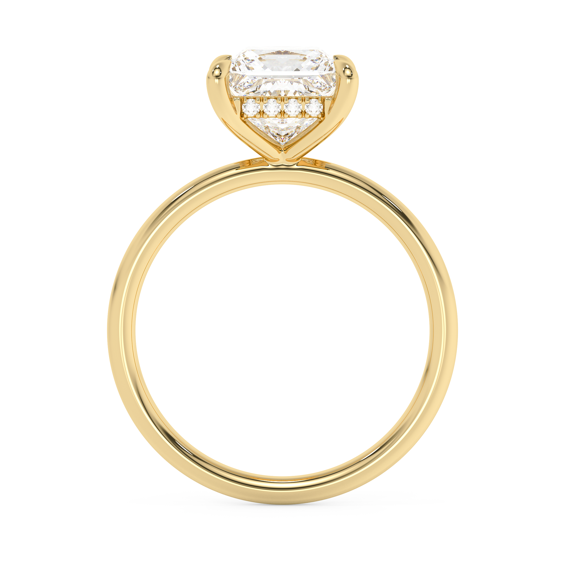 Emerald Solitaire Lab Grown Diamond Engagement Ring