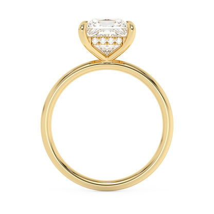 Emerald Solitaire Lab Grown Diamond Engagement Ring