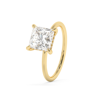 Emerald Solitaire Lab Grown Diamond Engagement Ring