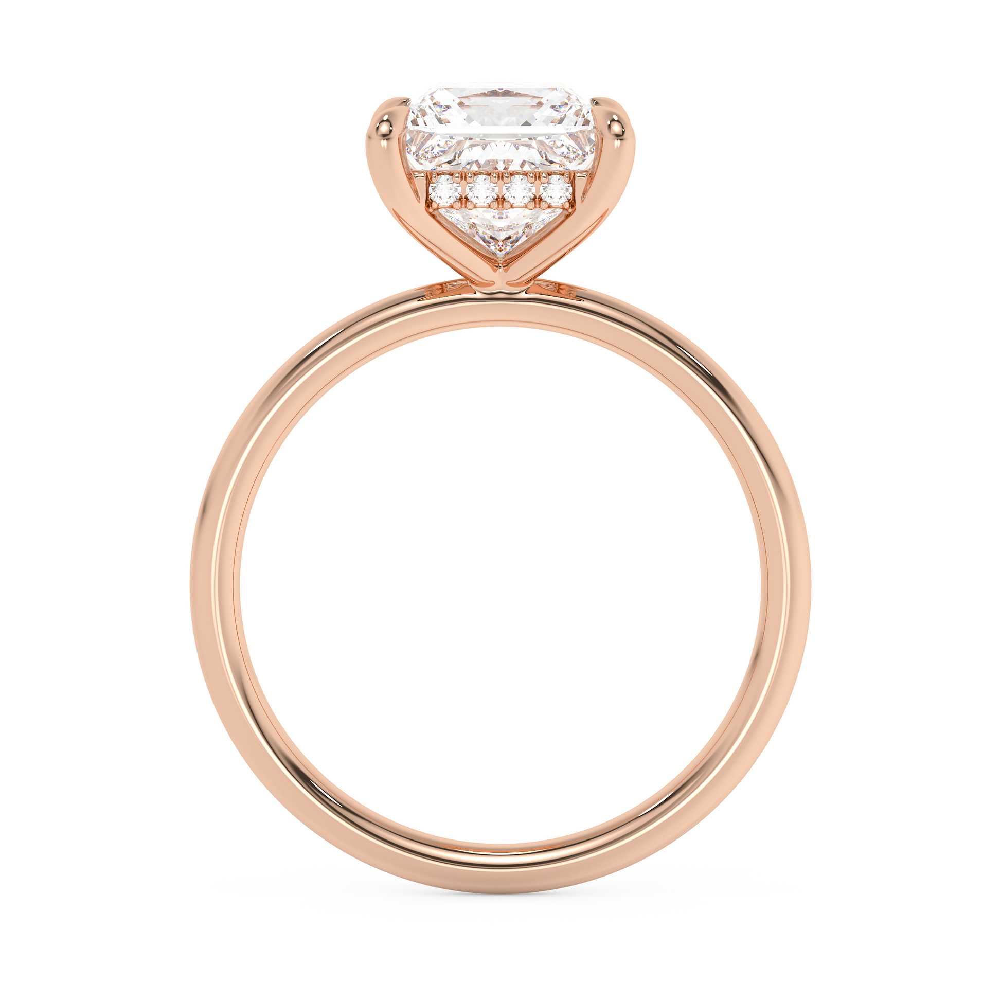 Emerald Solitaire Lab Grown Diamond Engagement Ring