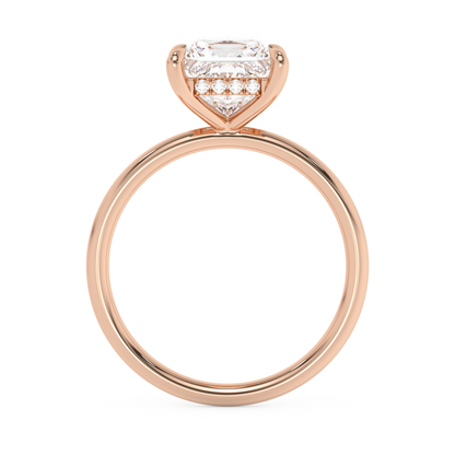 Emerald Solitaire Lab Grown Diamond Engagement Ring