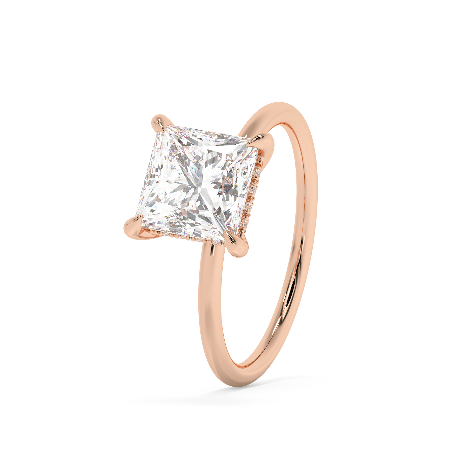 Emerald Solitaire Lab Grown Diamond Engagement Ring