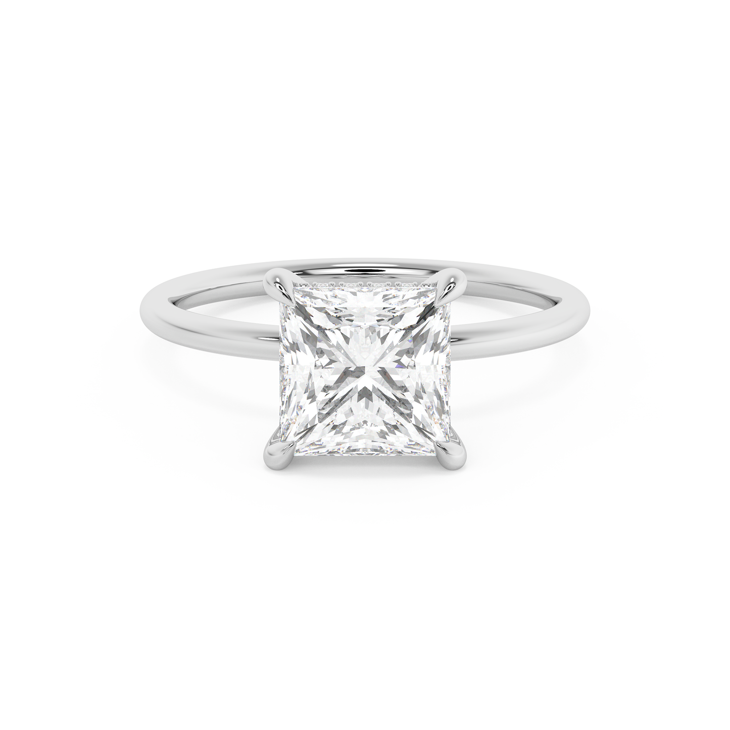 Emerald Solitaire Lab Grown Diamond Engagement Ring