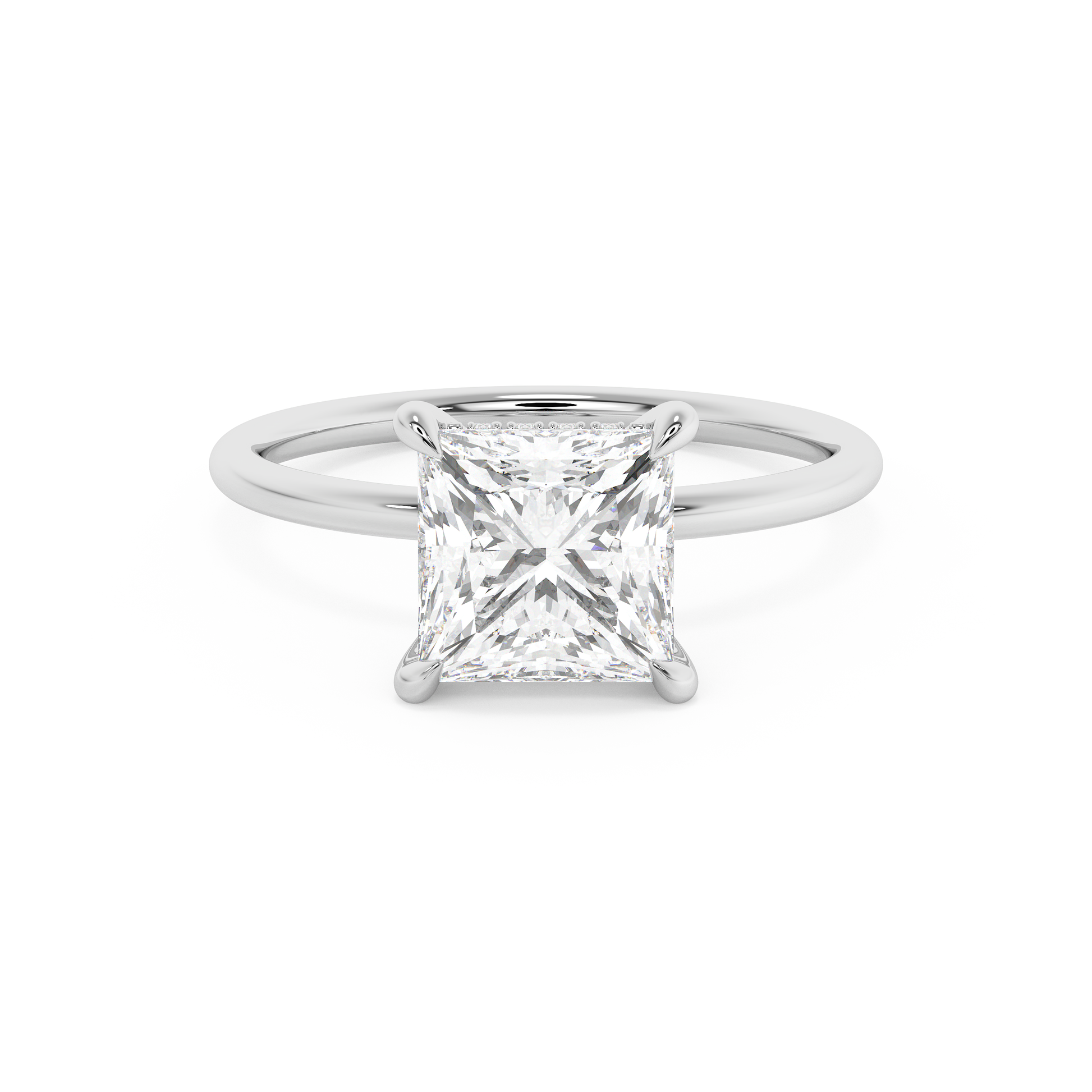 Emerald Solitaire Lab Grown Diamond Engagement Ring
