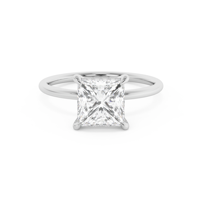 Emerald Solitaire Lab Grown Diamond Engagement Ring