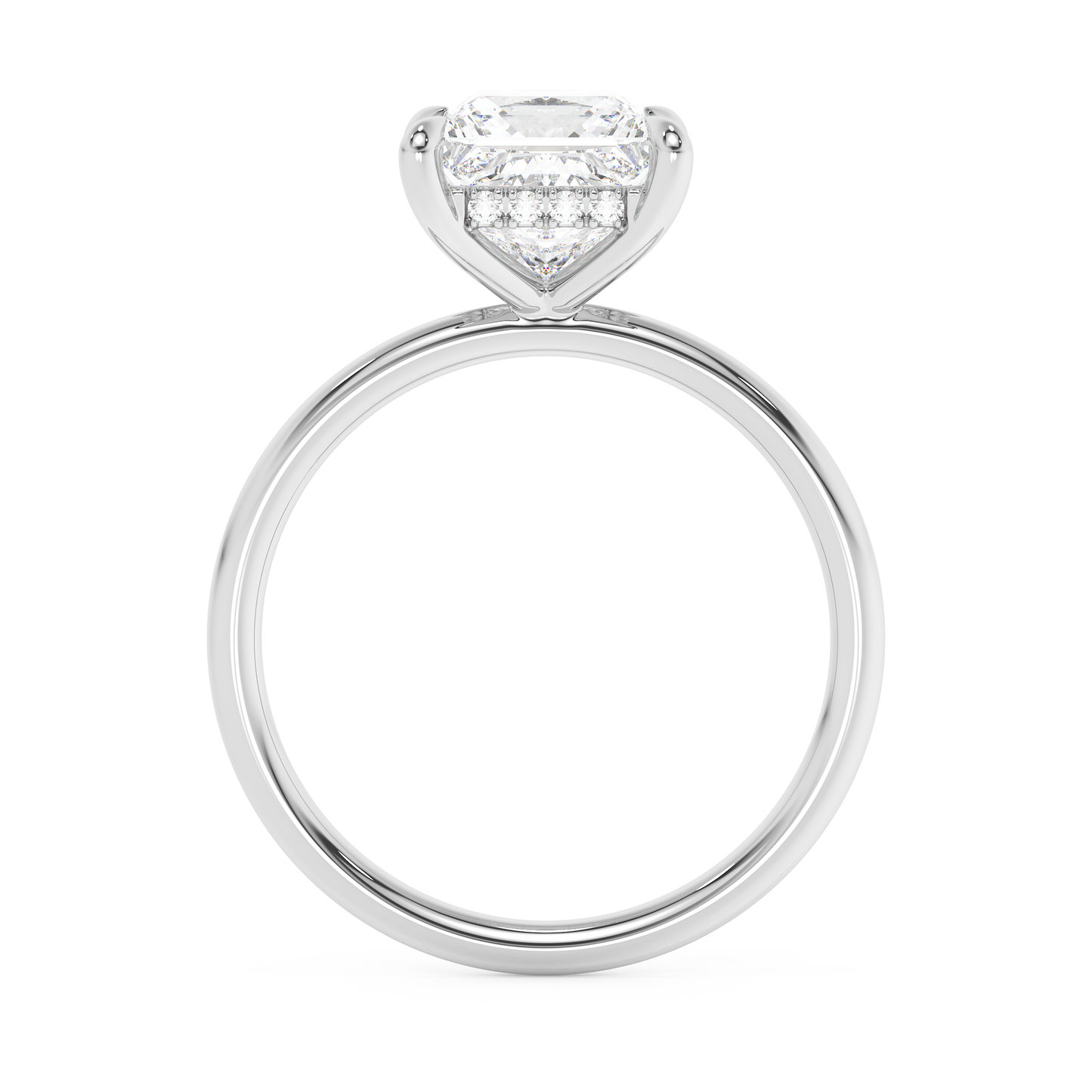 Emerald Solitaire Lab Grown Diamond Engagement Ring