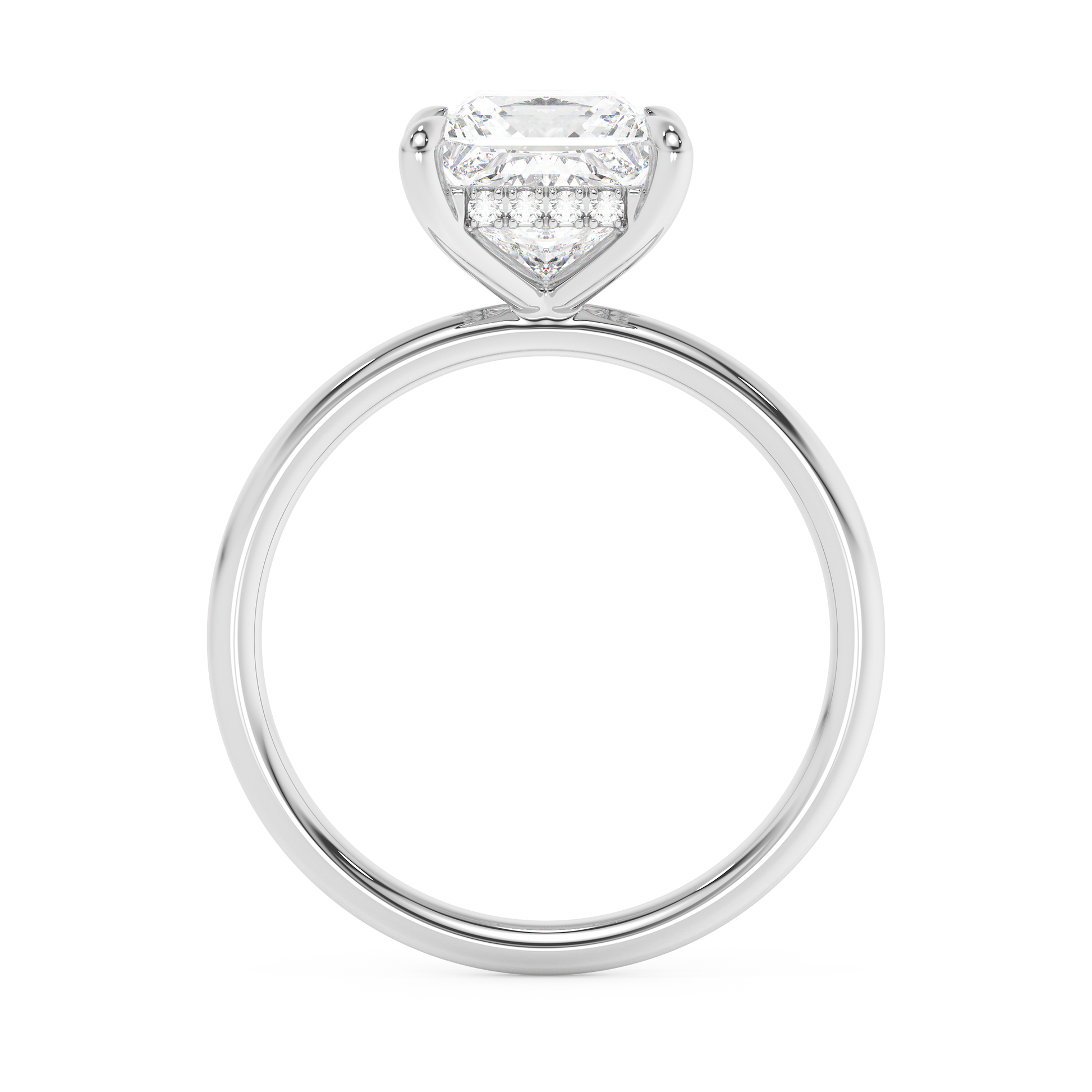 Emerald Solitaire Lab Grown Diamond Engagement Ring