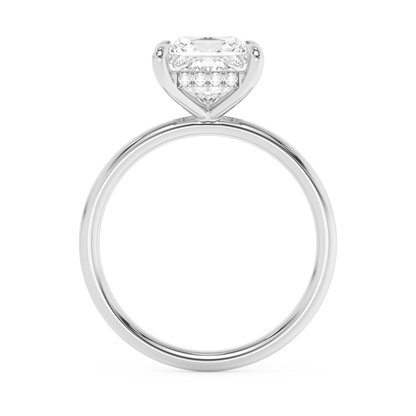 Emerald Solitaire Lab Grown Diamond Engagement Ring