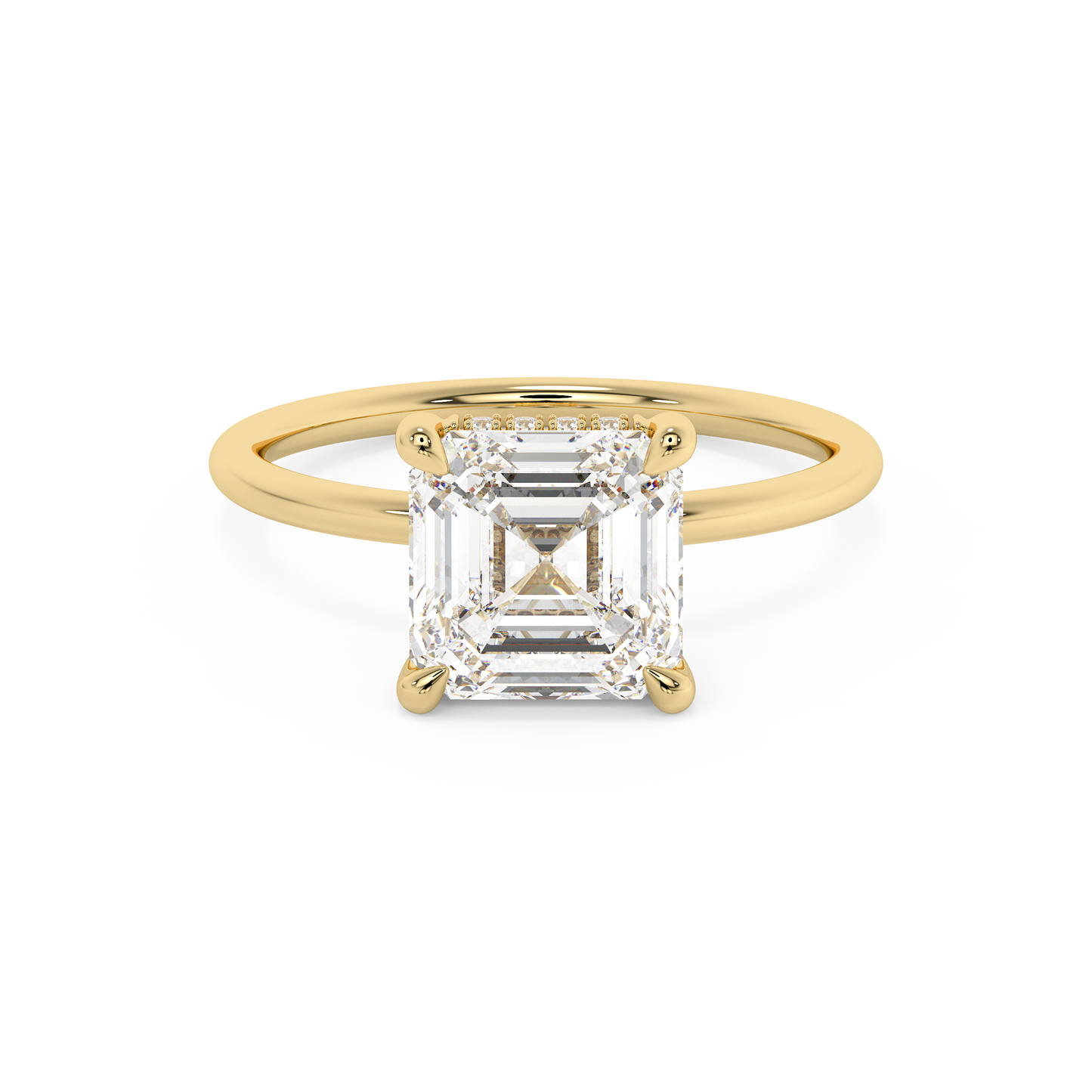 Emerald Solitaire Lab Grown Diamond Engagement Ring