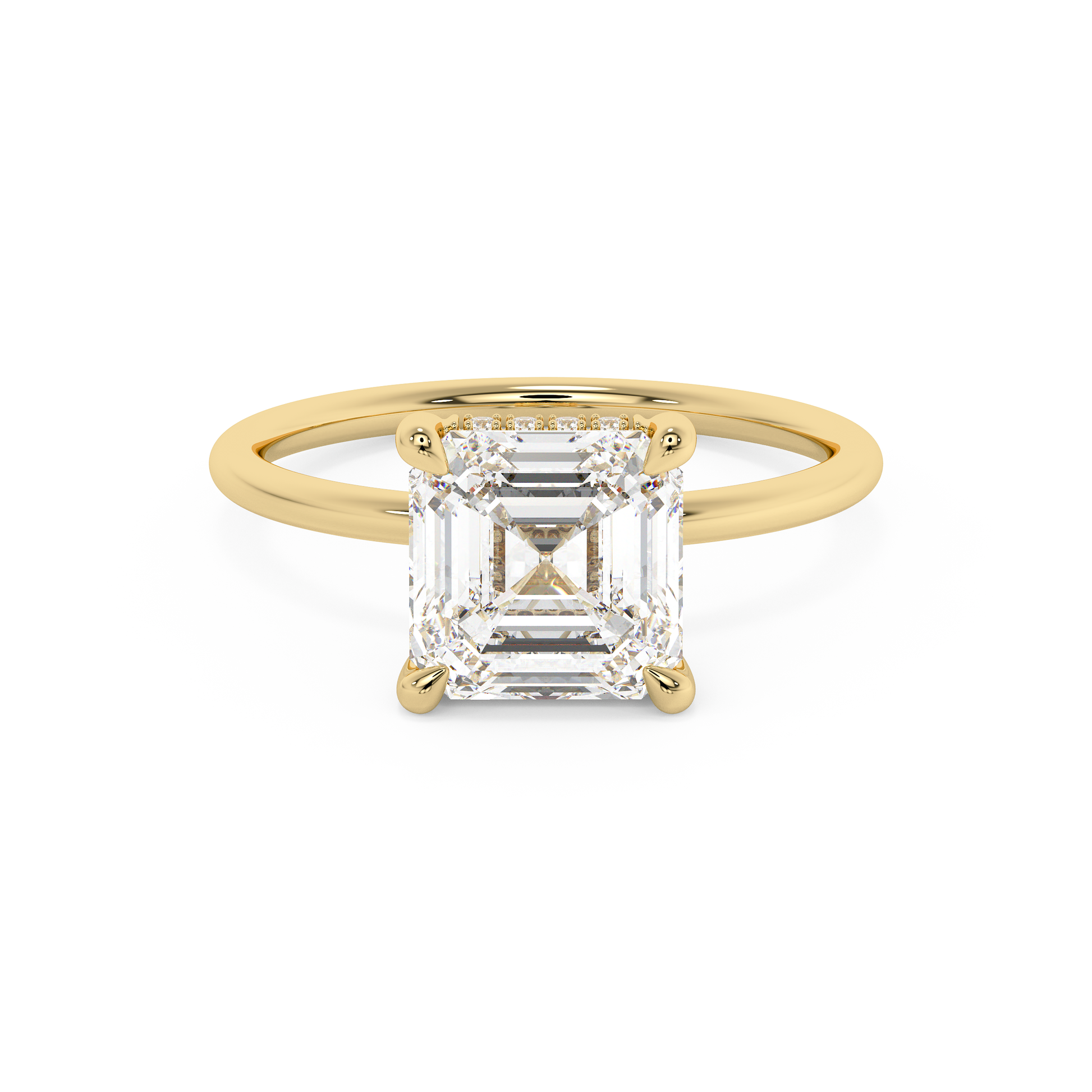 Emerald Solitaire Lab Grown Diamond Engagement Ring