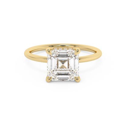 Emerald Solitaire Lab Grown Diamond Engagement Ring