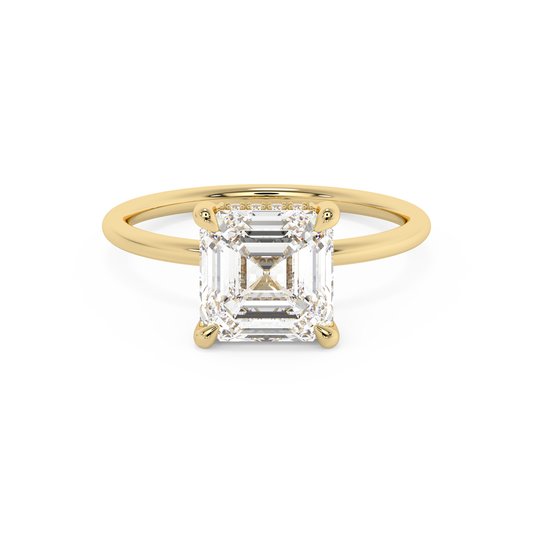Emerald Solitaire Lab Grown Diamond Engagement Ring