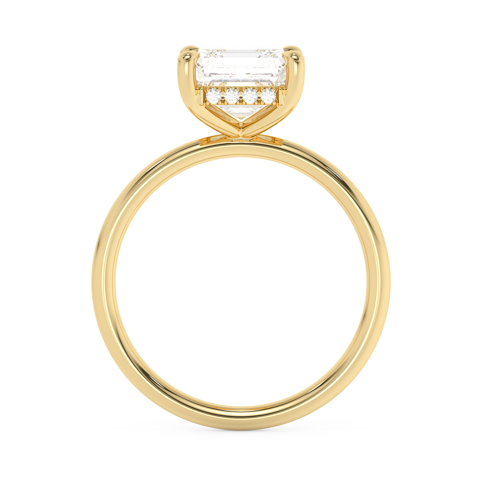 Emerald Solitaire Lab Grown Diamond Engagement Ring