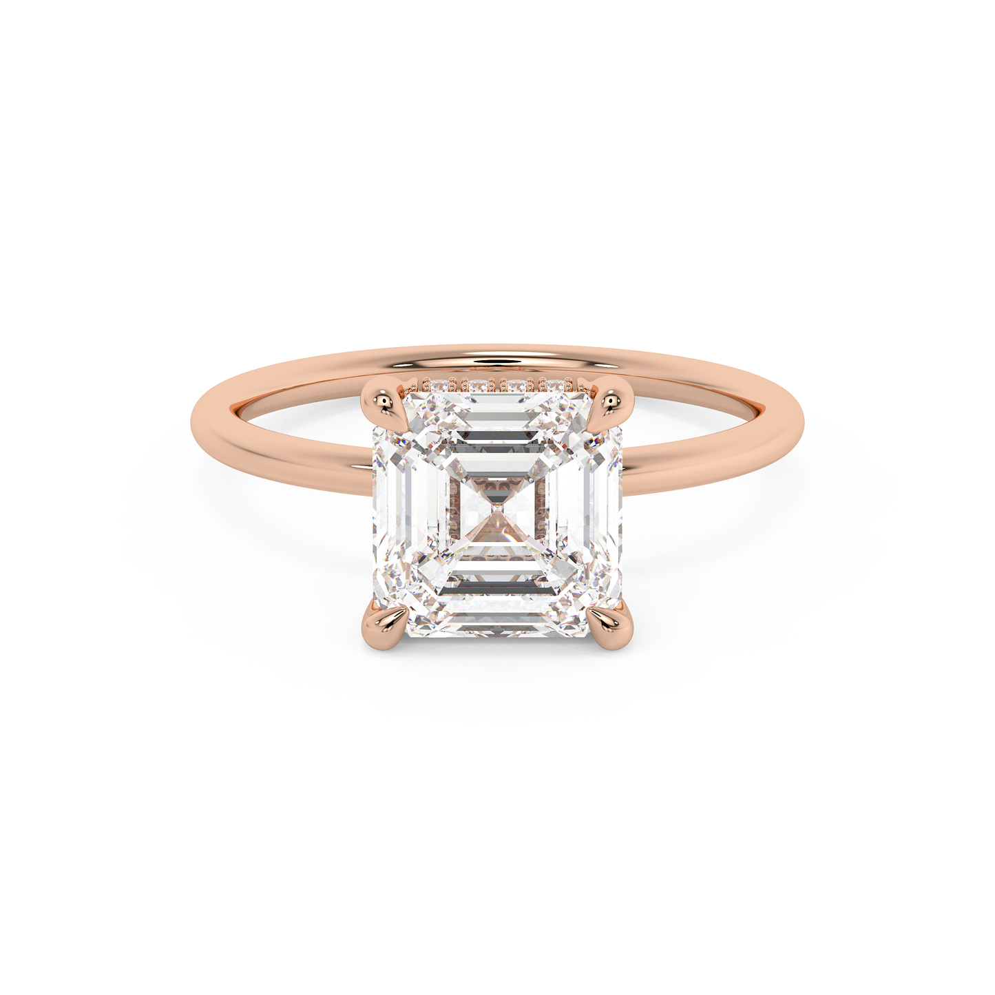 Emerald Solitaire Lab Grown Diamond Engagement Ring