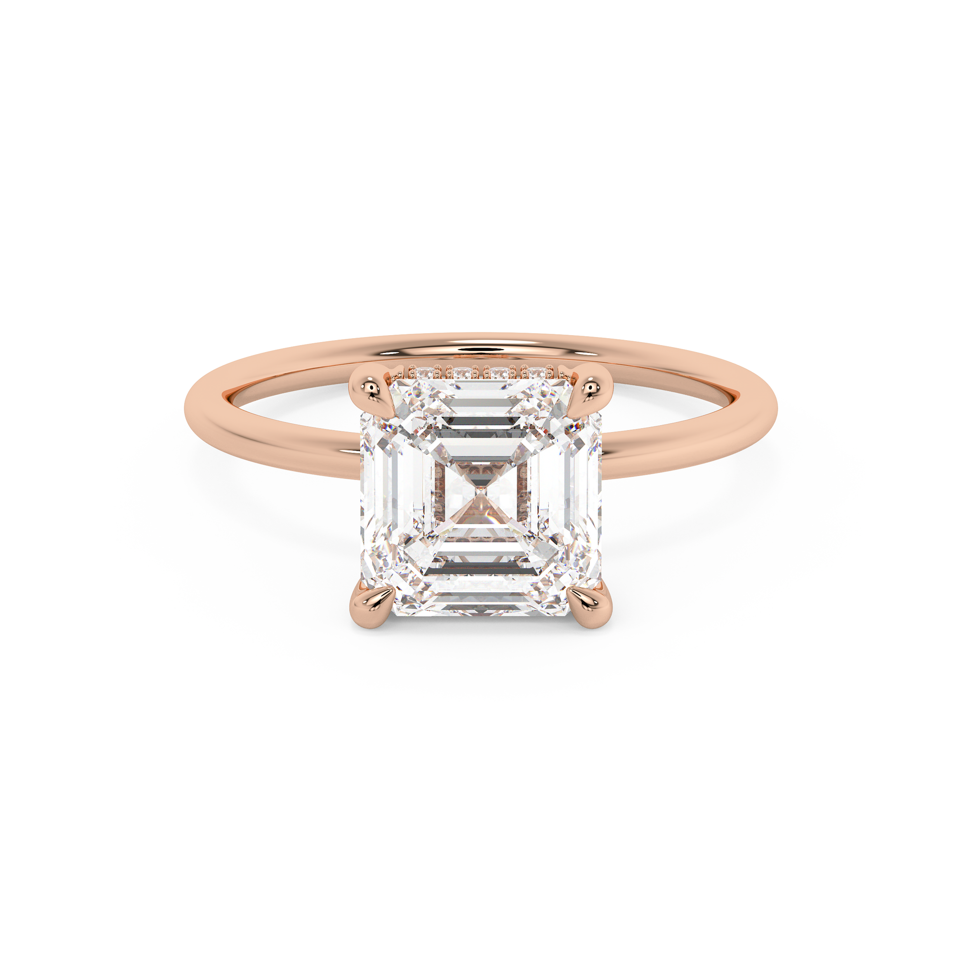 Emerald Solitaire Lab Grown Diamond Engagement Ring