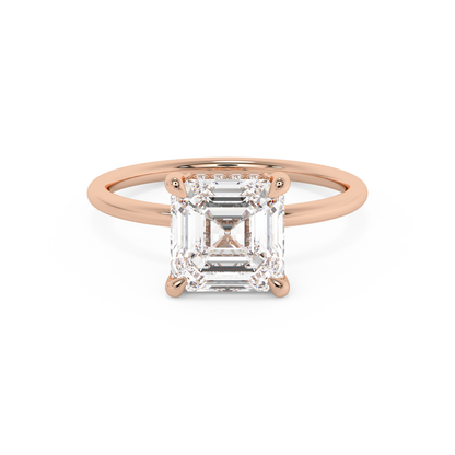 Emerald Solitaire Lab Grown Diamond Engagement Ring