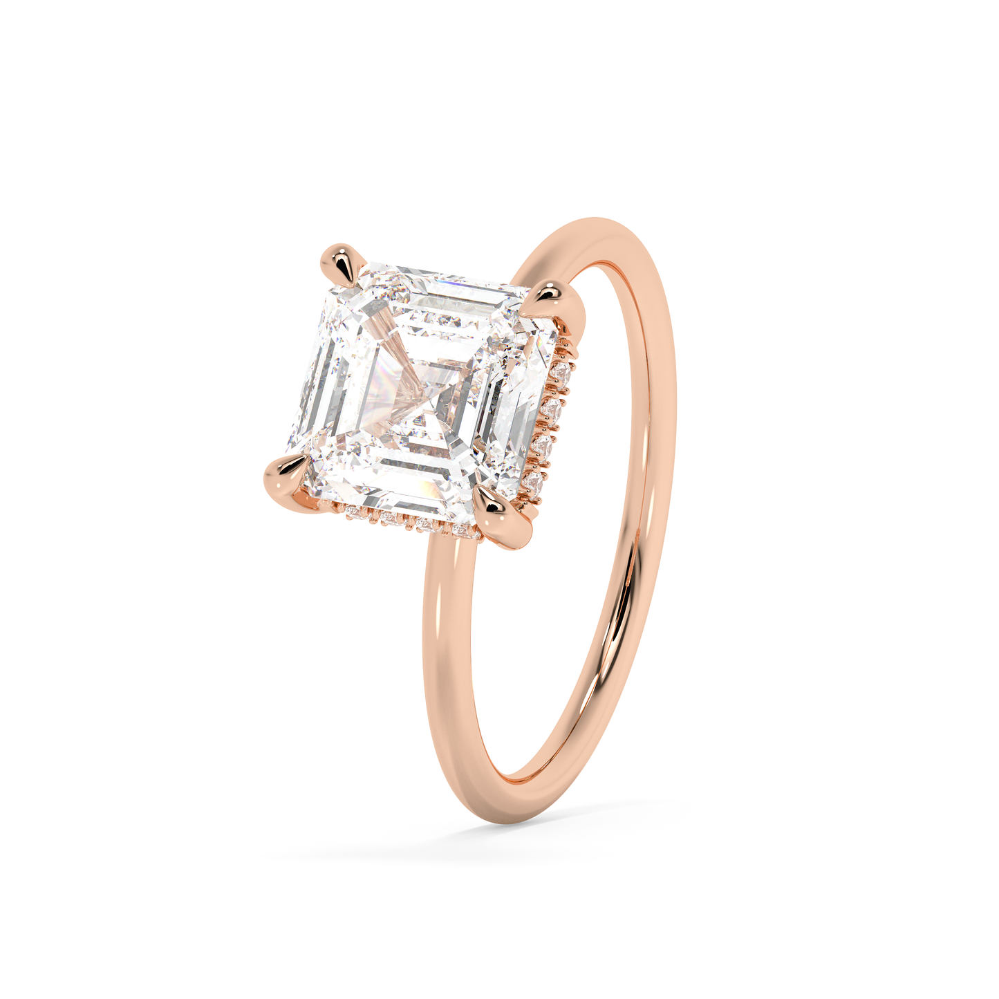 Emerald Solitaire Lab Grown Diamond Engagement Ring