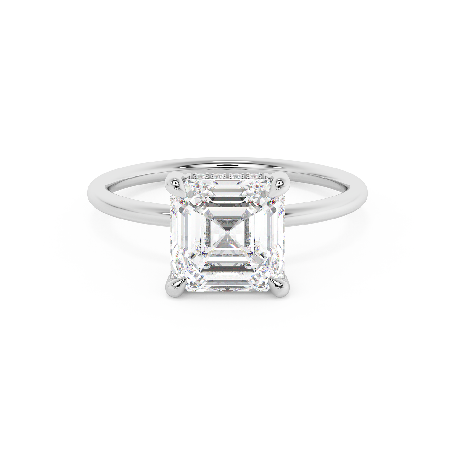 Emerald Solitaire Lab Grown Diamond Engagement Ring
