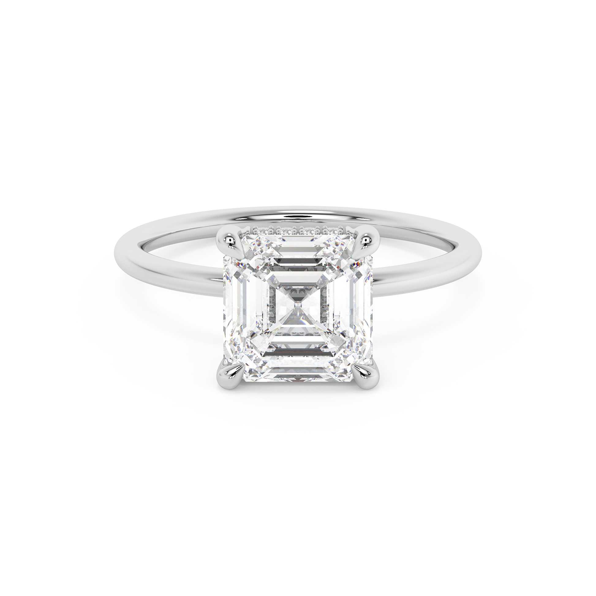 Emerald Solitaire Lab Grown Diamond Engagement Ring