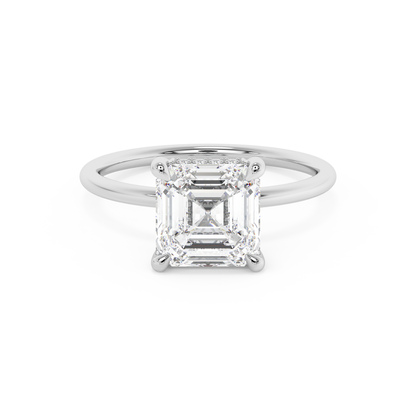 Emerald Solitaire Lab Grown Diamond Engagement Ring
