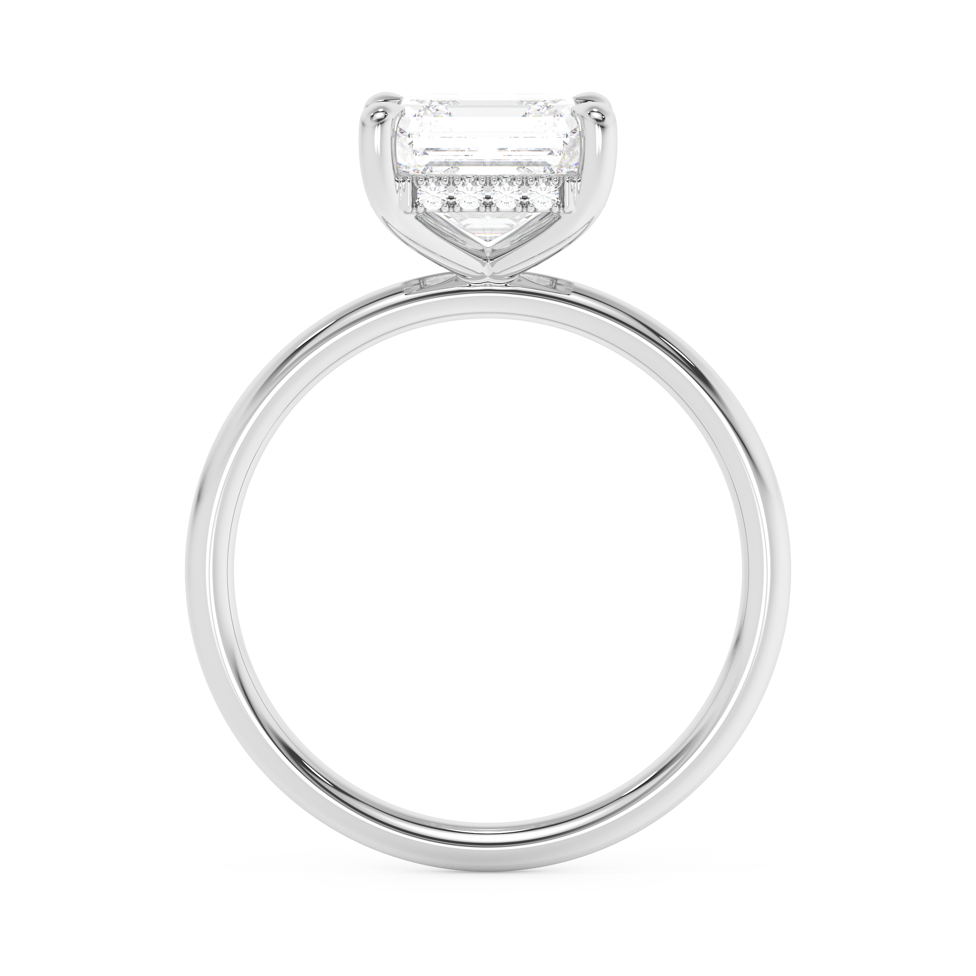 Emerald Solitaire Lab Grown Diamond Engagement Ring