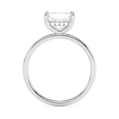 Emerald Solitaire Lab Grown Diamond Engagement Ring