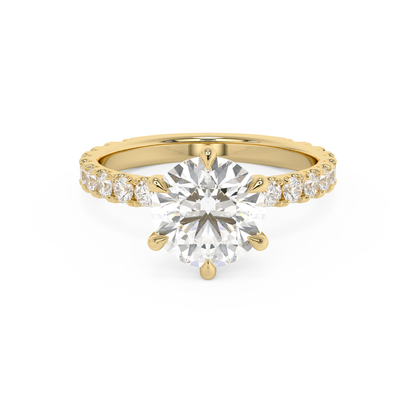 Emerald Solitaire Lab Grown Diamond Engagement Ring