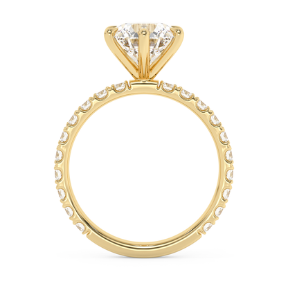 Emerald Solitaire Lab Grown Diamond Engagement Ring