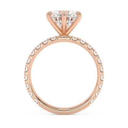 Emerald Solitaire Lab Grown Diamond Engagement Ring