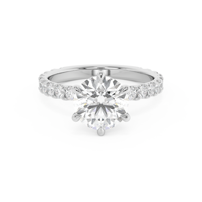 Emerald Solitaire Lab Grown Diamond Engagement Ring