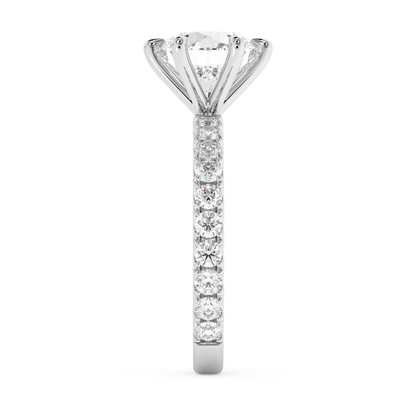 Emerald Solitaire Lab Grown Diamond Engagement Ring