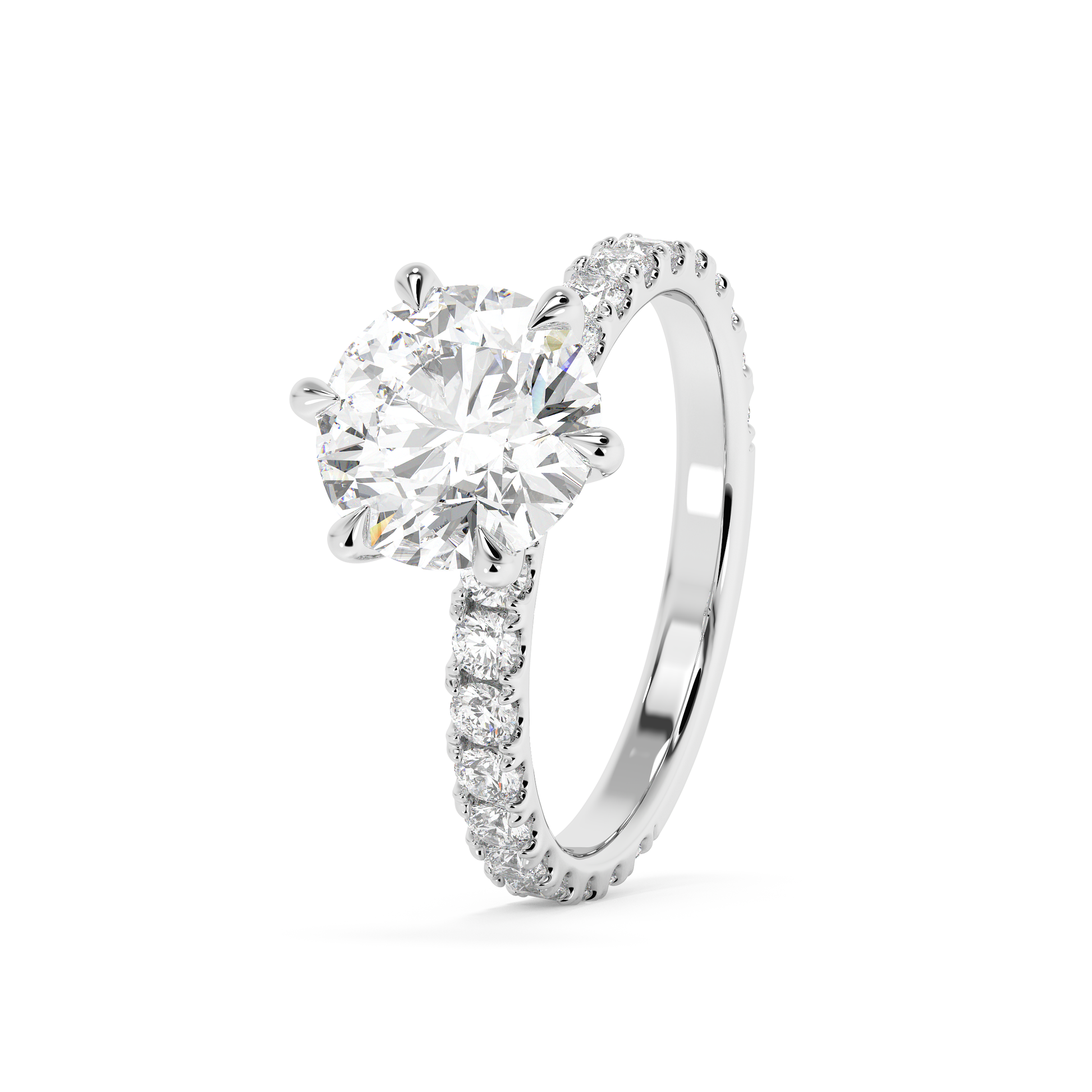 Emerald Solitaire Lab Grown Diamond Engagement Ring