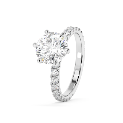 Emerald Solitaire Lab Grown Diamond Engagement Ring