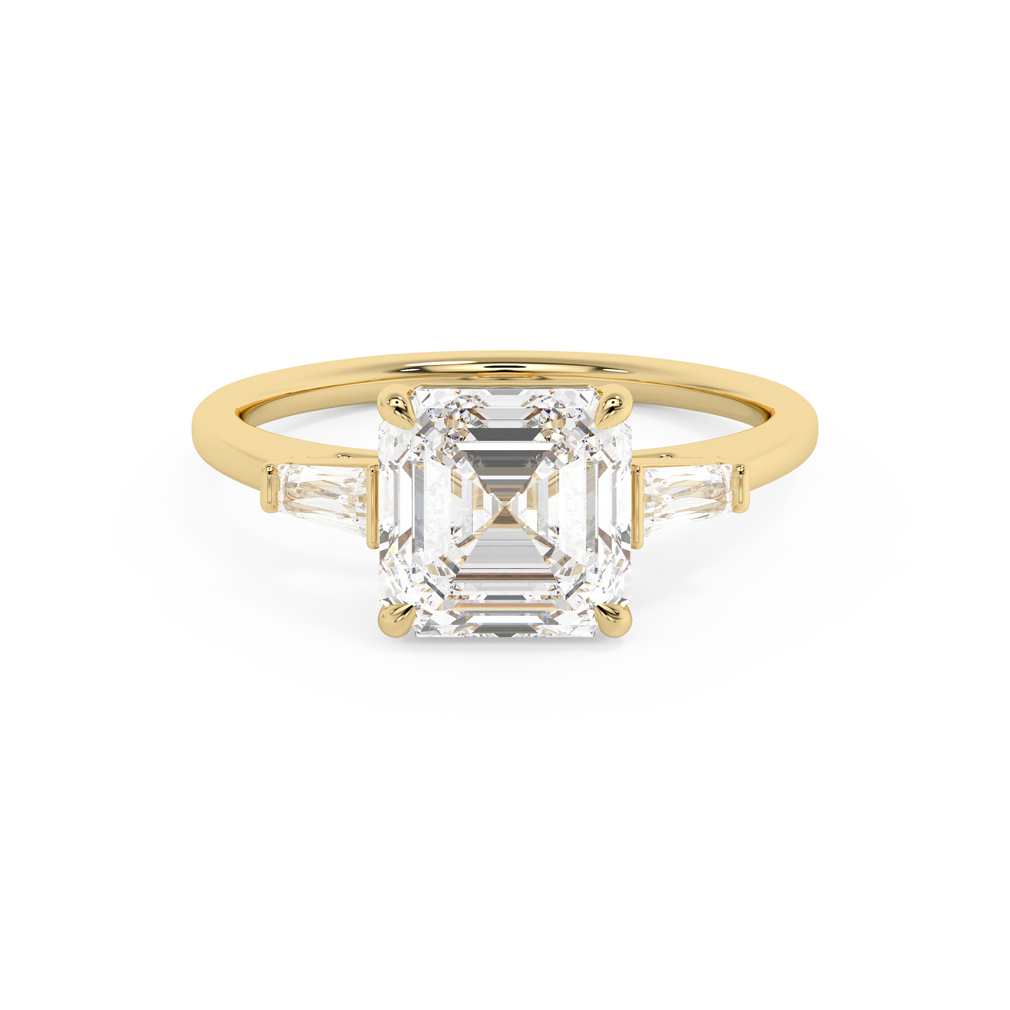 Emerald Solitaire Lab Grown Diamond Engagement Ring