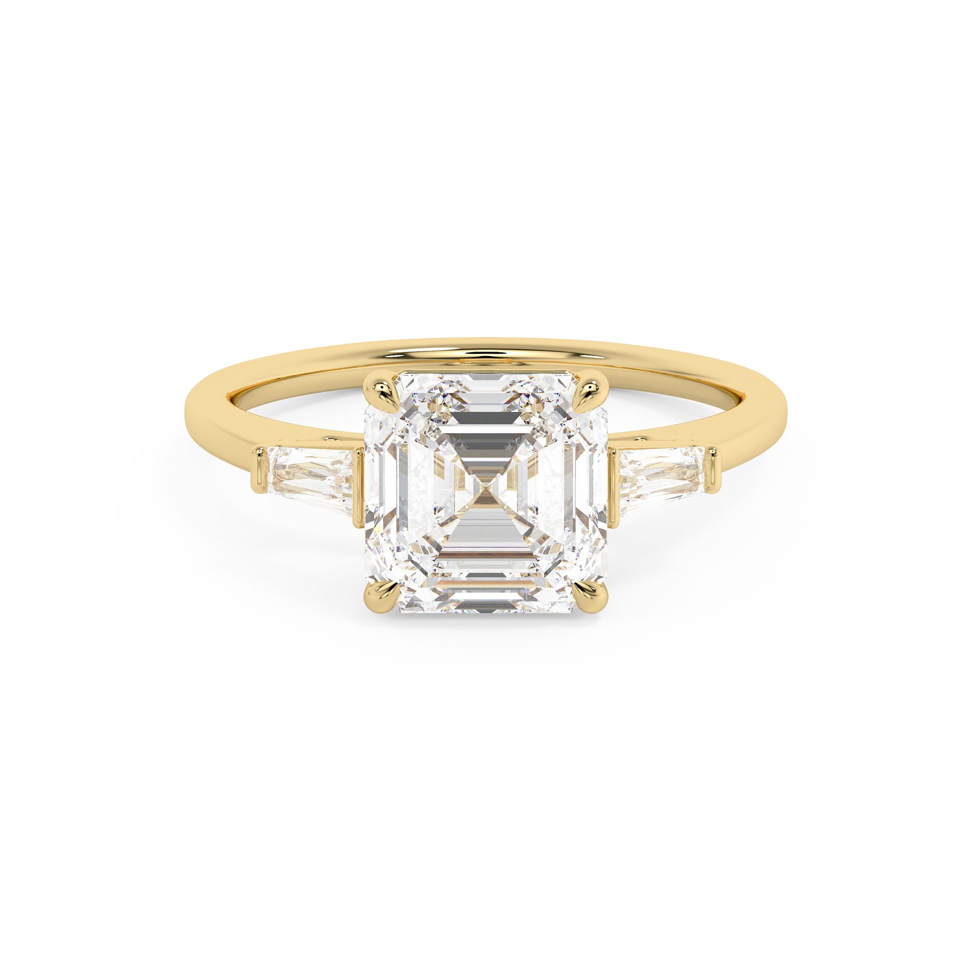 Emerald Solitaire Lab Grown Diamond Engagement Ring