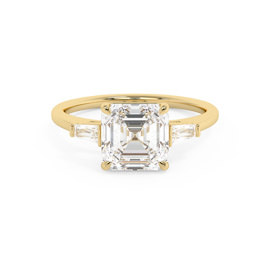 Emerald Solitaire Lab Grown Diamond Engagement Ring