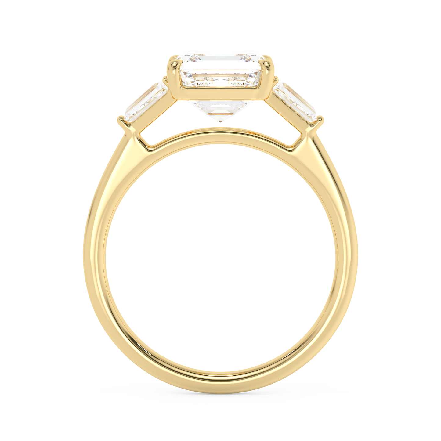 Emerald Solitaire Lab Grown Diamond Engagement Ring