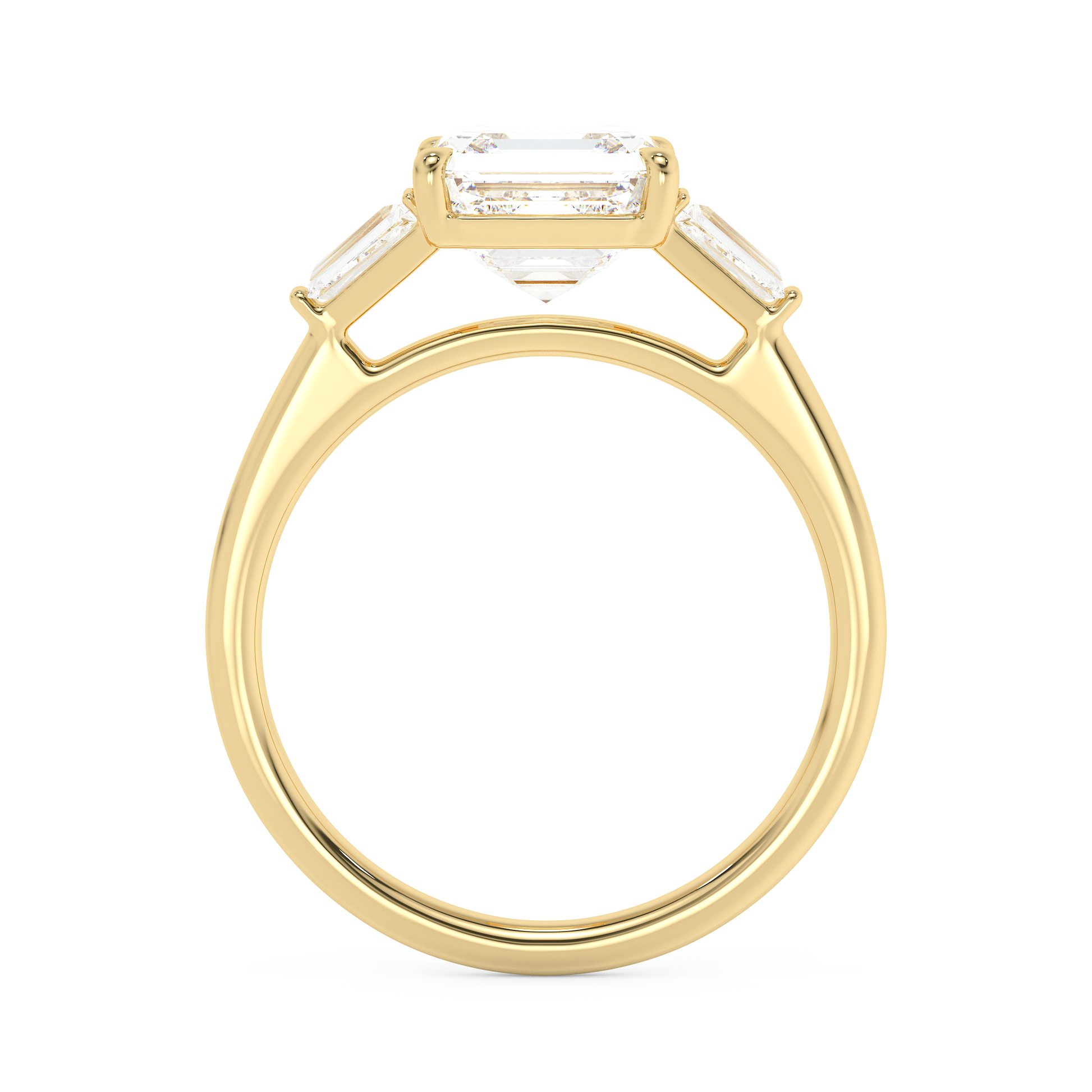Emerald Solitaire Lab Grown Diamond Engagement Ring