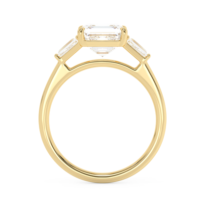 Emerald Solitaire Lab Grown Diamond Engagement Ring