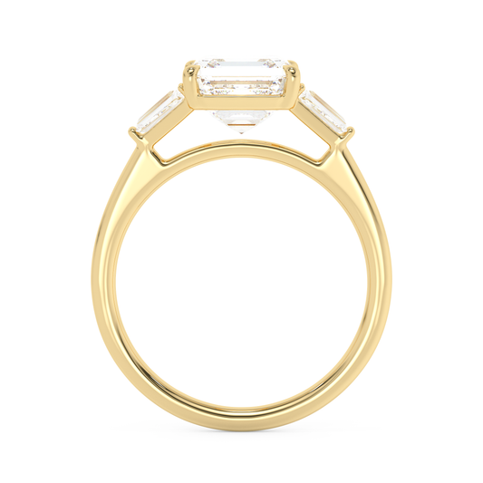 Emerald Solitaire Lab Grown Diamond Engagement Ring